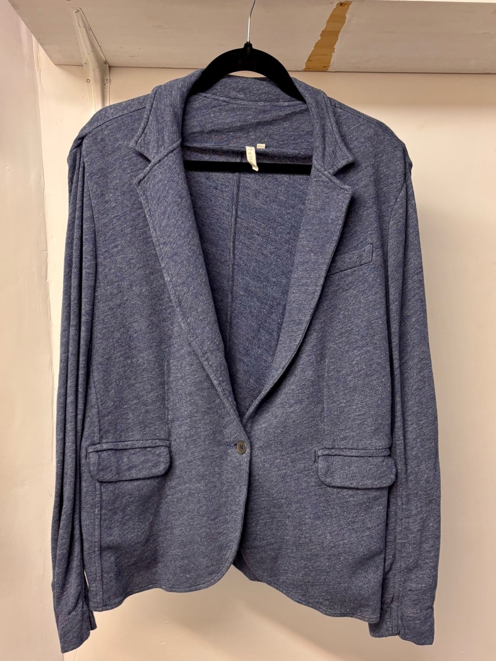 Grey State Blue Knit Single-Button Blazer